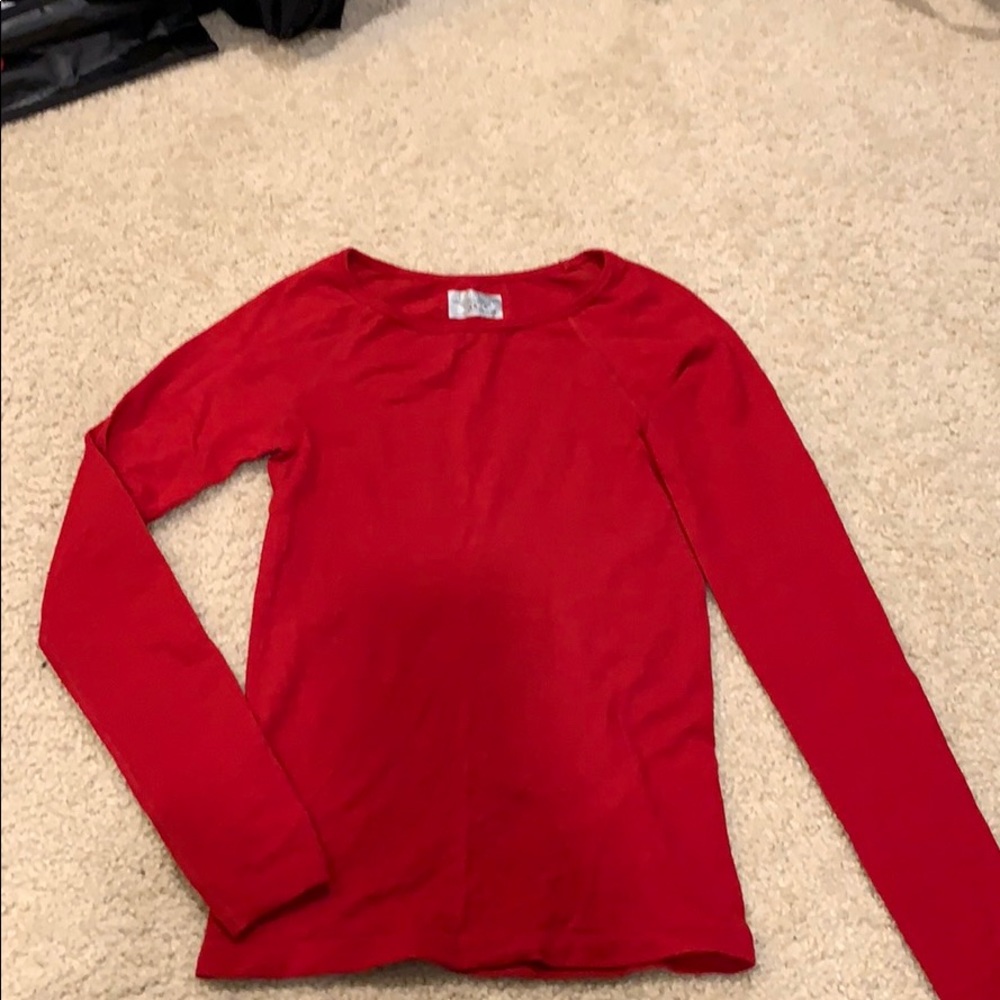 Athleta red long sleeve top